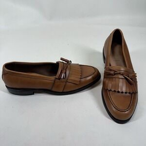 Allen Edmonds Chelsea Brown Leather Slip-On Kiltie Loafer Shoes Men's US 10.5 C